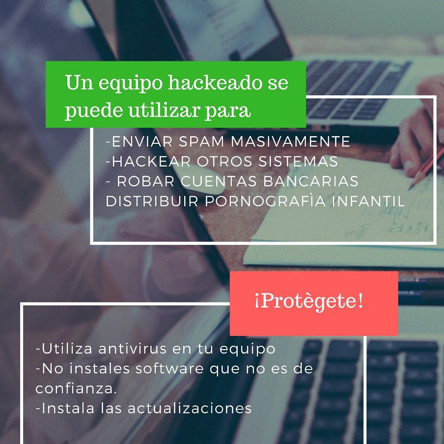 ITSecure4's tweet image. Riesgos inherentes de la tecnología, hay que proteger nuestros equipos e informarnos.