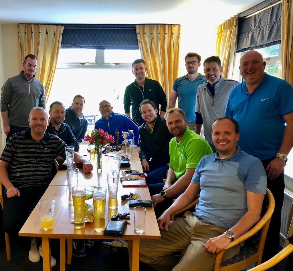 mheaddivots's tweet photo. A very wet @henleygolfclub saw the finish to the Divots 2018 season. @OneMoreSeason took the final round trophy &amp; the overall Divots Shield, Ian Bryant was 2nd overall &amp; @danparnell 3rd. Another hugely enjoyable season and a great bunch of lads. Now to Marlow for curry &amp; booze... https://t.co/4GvhaqGcjw