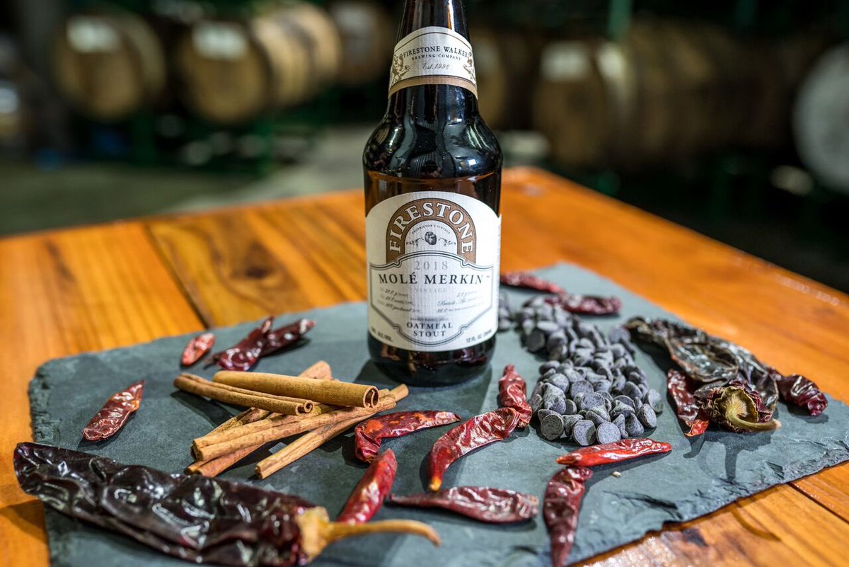 FirestoneWalker's tweet photo. Holy Mole! We’re releasing three Merkins today: Mole Merkin (300 cases produced, FW locations only), Chai Merkin (draft only at FW locations) & our traditional Velvet Merkin (full distribution). Stop by to taste the trifecta! #barrelagedstout #VelvetMerkin #YesWeKnowWhatAMerkinIs https://t.co/DqCQlt2t2u