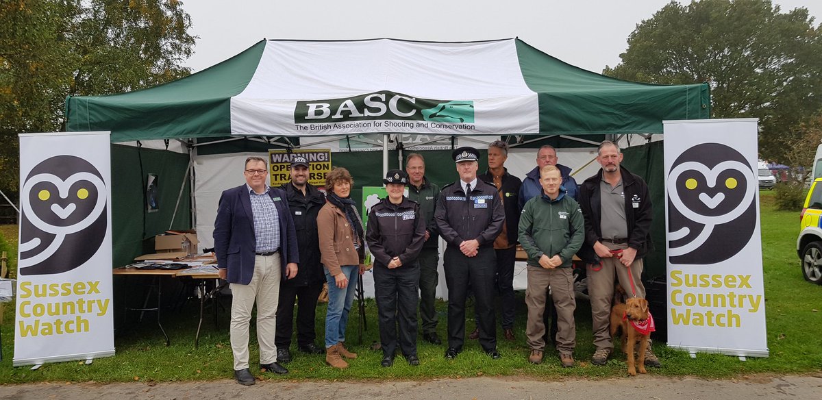 SgtTomCarter's tweet photo. We braved the weather today to launch #SussexCountrywatch at @SouthEngShows autumn show, we are back again tomorrow. Drop by and say hi. @SuptEmma @dsuptnickmay @BASCSE @NFUSussex_IoW @AnglingTrust @EnvAgencySE @sussex_police https://t.co/xbAVvqRT79