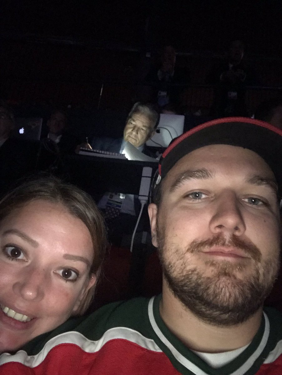 amayzingamanda's tweet photo. The man with the master plans himself is behind us too! #InSheroWeTrust #DevilsGoAbroad @NJDevils https://t.co/7zMHmKHvRd