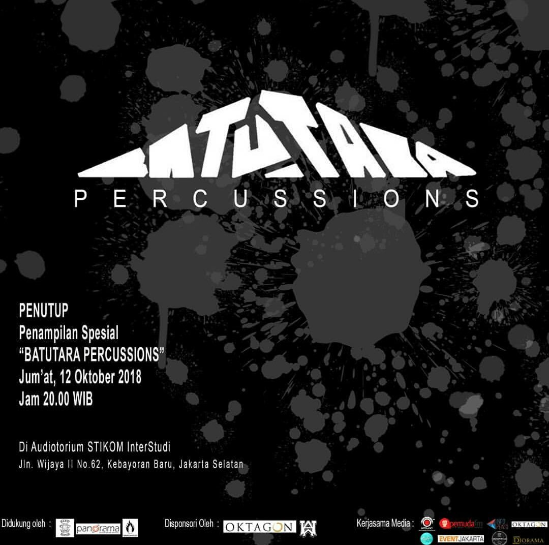 Konten Acara Pameran Angkatan XVII Zepret Photography Club STIKOM InterStudi
"MEREWAK"

Penutup
Penampilan Spesial
Batutara Percusion
Jumat, 12 Oktober 2018
Jam 20.00 WIB
Di Auditorium STIKOM InterStudi

#ZepretPhotographyClub
#Merewak2018