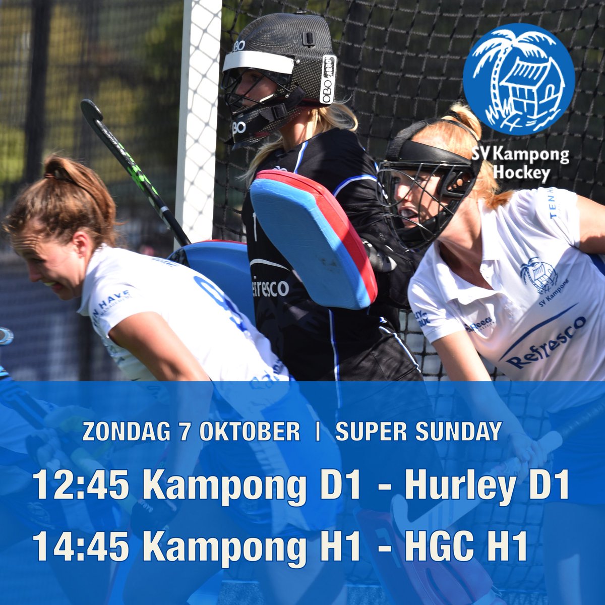 Zondag #supersunday op <a href="/KampongHockey/">SV Kampong Hockey</a> Twee topwedstrijden, muziek en heel veel gezelligheid. Kom langs! #kamhur #kamhgc <a href="/Kampongdames1/">Kampong Dames 1</a> <a href="/KampongHeren1/">Kampong Heren 1</a>