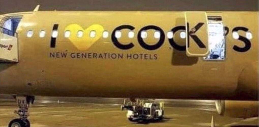 Maybe someone should have tested <a href="/ThomasCookUK/">Thomas Cook</a>’s new livery when the plane doors were open ? 
Or is this actually their new generation hotel concept ?