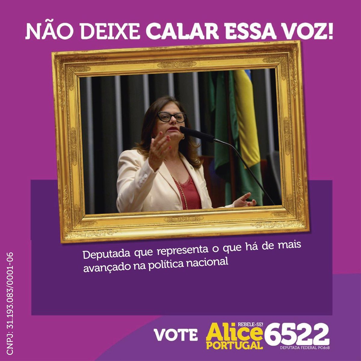 Alice_Portugal's tweet photo. Uma trajetória política voltada para a defesa dos interesses de trabalhadoras e trabalhadores. A renovação do mandato de Alice Portugal representa mais voz para mulheres, mais luta por igualdade social. 

#AliceSim 
#Alice6522 https://t.co/UihLHiUbue