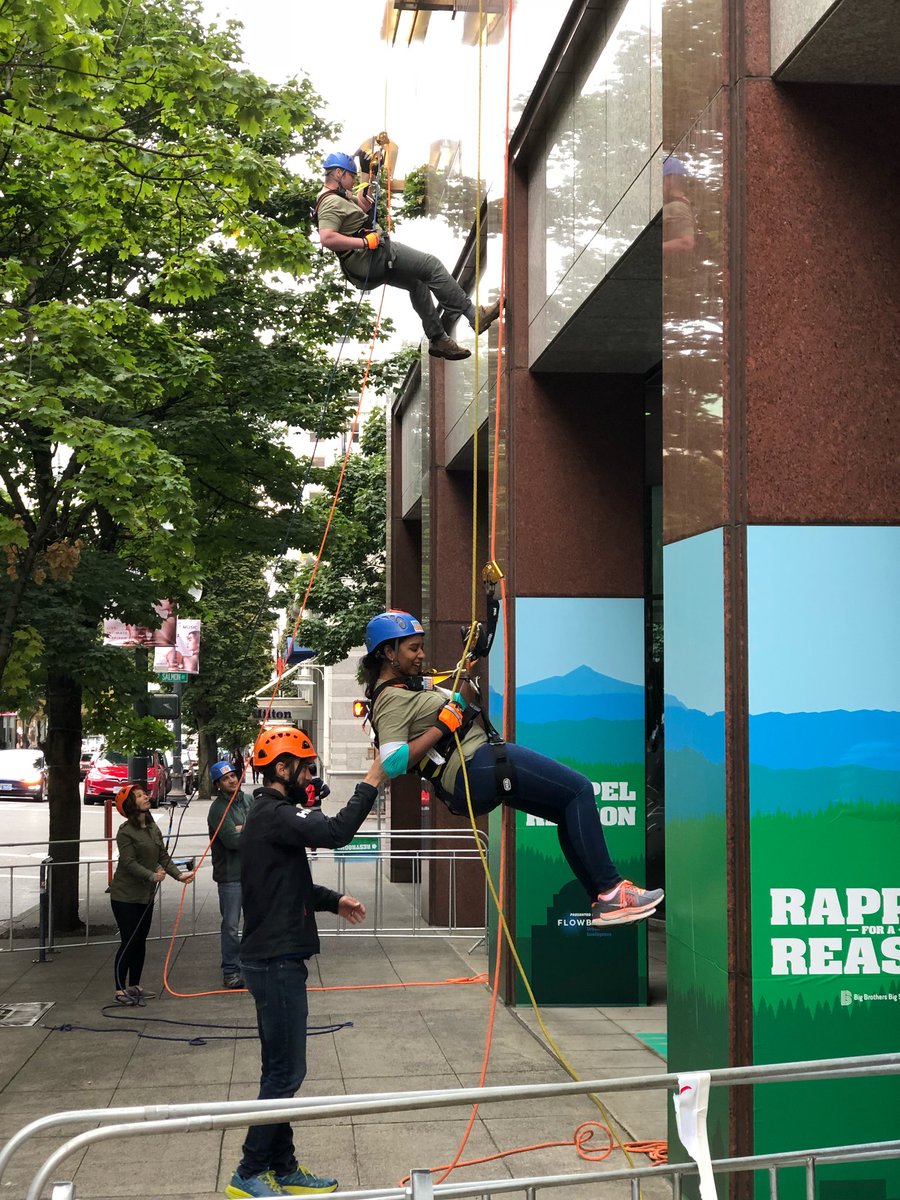 Kyle and Dharani both reach the ground for <a href="/OrchestraSoft/">Orchestra Software</a> supporting <a href="/bbbsnorthwest/">Big Brothers Big Sisters Columbia Northwest</a>! Rappel for a Reason was an amazing event!