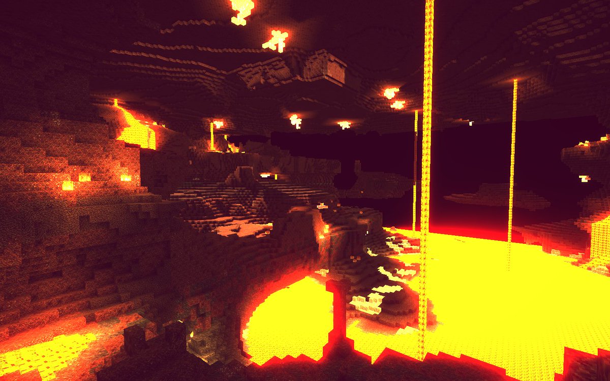Triliton's tweet image. RE-twearked the Nether. #Myshaders #Glsl #Minecraft
