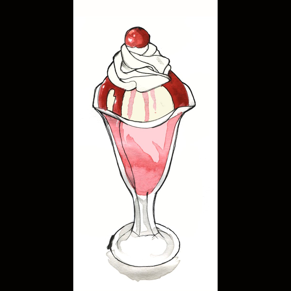 BeachamRichard's tweet photo. Day 6 of Inktober 2018. 'Drooling' over a sundae on Saturday  #inktober #inktober2018 #drooling #sundae #icecream #dropink #food https://t.co/hI3IFnAa8W