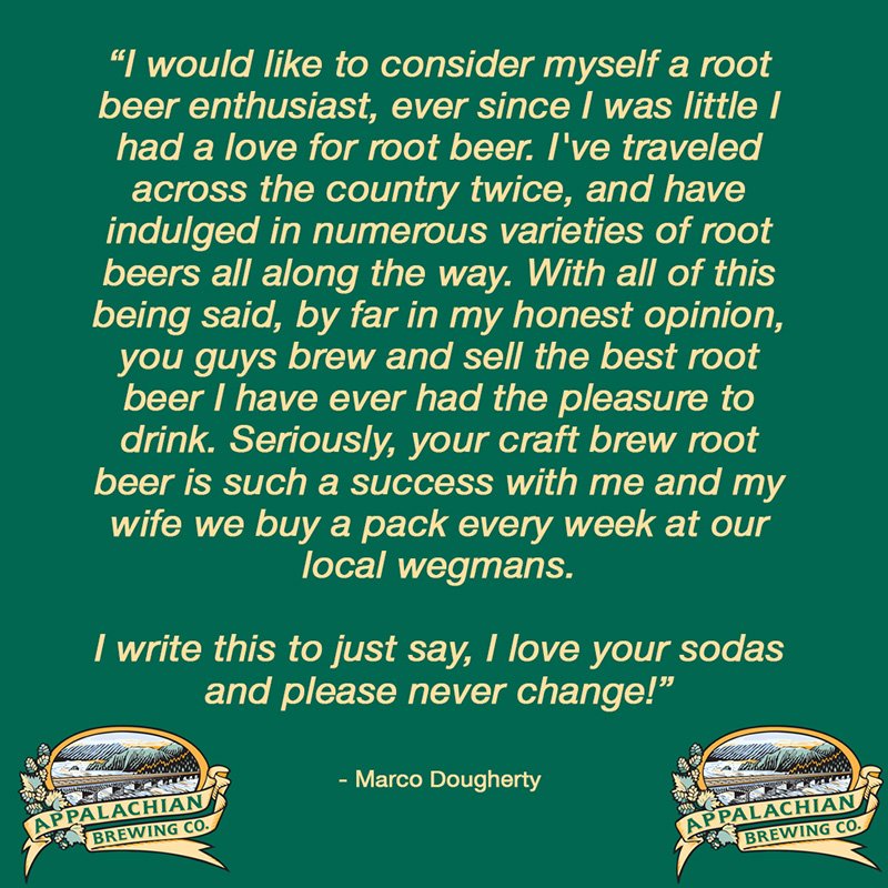 abcbrew's tweet photo. We love hearing from our fans! Thanks for comment Marco! #CraftRootBeer https://t.co/r6vA0qL2Gj