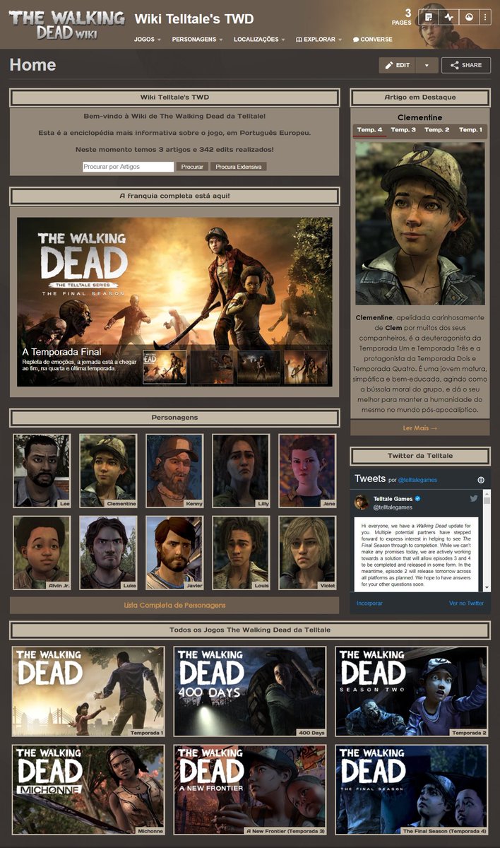 Seiiccubus Hey I M Working On The Portuguese Telltalesthewalkingdead Wiki I Need Feedback On The Design It D Be Greatly Appreciated Don T Mind The Content Itself It S In Portuguese Any Suggestions Critique T Co Ya3tqzyz9z