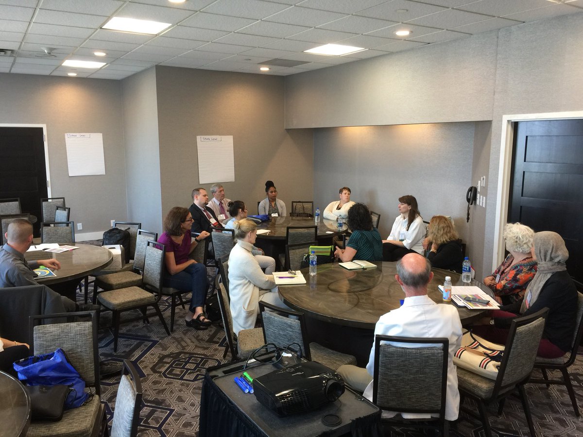 sharondmurray's tweet photo. Engaging follow up discussion with our great morning keynoter. Working together to prevent gun violence in schools. #schoolhealth18 https://t.co/oGmep9XRuH