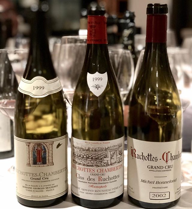 JeannieChoLee's tweet photo. An impressive flight of #ruchotteschambertin with #armandrousseau 99 standing out as a magnificent #wine; #mugneretgibourg plush &amp; voluptuous &amp; #bonnefond #roumier version elegant &amp; pure https://t.co/z8fDTDIcKa