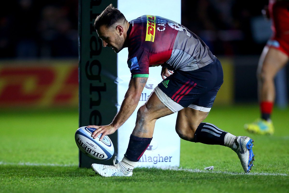 Harlequins's tweet photo. 🃏 What a way to mark your 2⃣5⃣0⃣th match for the Club

🏉 @dannycare is now joint top try scorer (54) for Harlequins in @premrugby, alongside @mikebrown_15 #COYQ https://t.co/OEikmcjtWx