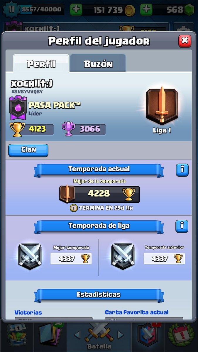 Por fin en liga legendaria 😍 todo esfuerzo tiene su recompensa, ya somos una familia y sin su apoyo no hubiéramos llegado a donde estamos. 👑💕💪. <a href="/ClanPasaPack/">PasaPack™</a>