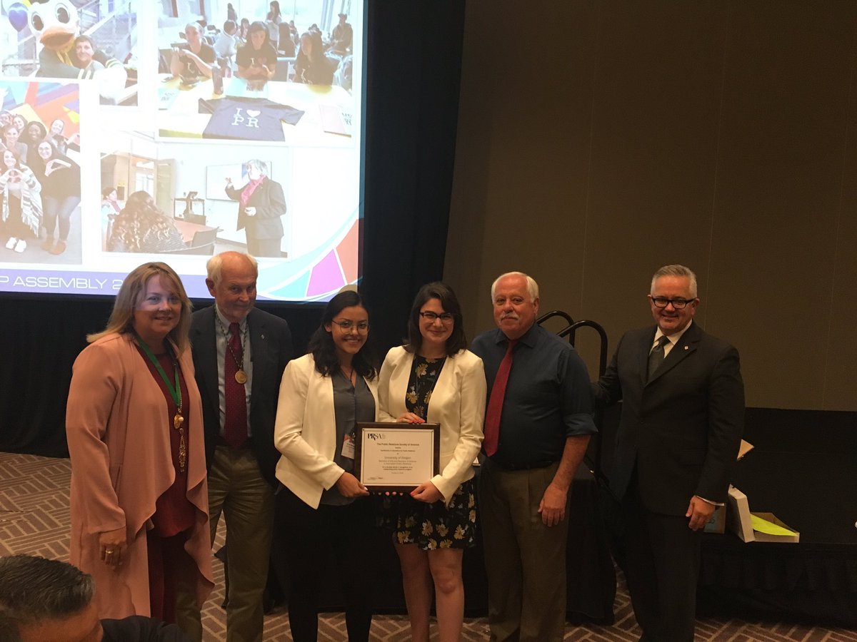 PRSAOregon's tweet photo. A HUGE congrats today to @UOPRSSA for earning the official Certification in Education for Public Relations from @PRSA. #ourpeepsrock https://t.co/eoFPwTZd5S
