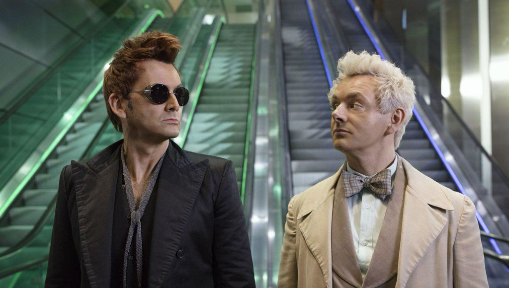 SYFYWIRE's tweet photo. Name a better duo than @NeilHimself and #TerryPratchett...we'll wait! @GoodOmensPrime #NYCC2018 https://t.co/IacCJ3Jkyh https://t.co/irbhuWIK9n