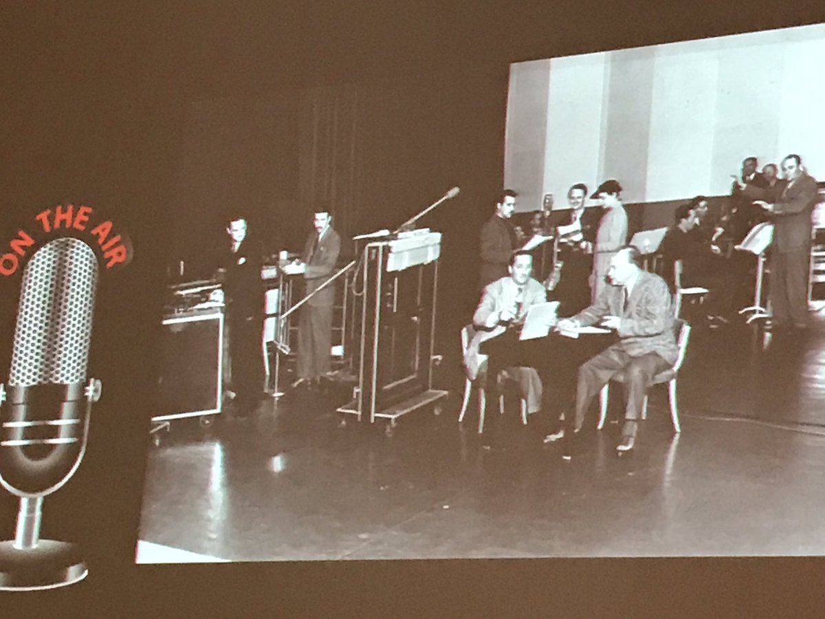 IHearofSherlock's tweet photo. The studio setup from the NBC radio version of The New Adventures of Sherlock Holmes with Basil Rathbone and Nigel Bruce. #G2BV https://t.co/XzkLGJRBGf