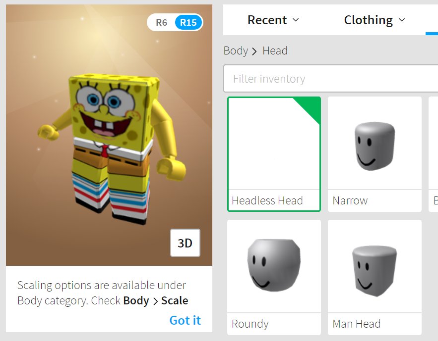 how to get headless head in roblox 2018