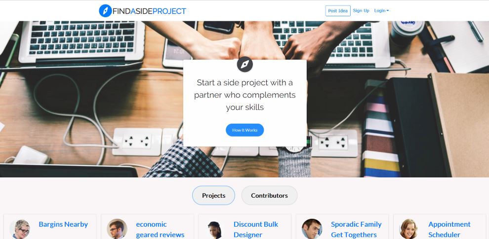 StartupProjs's tweet image. FindASideProject.com connects you with the perfect #partner or #cofounder to help your #sideproject grow quickly. #startups #sideprojects #co-founders