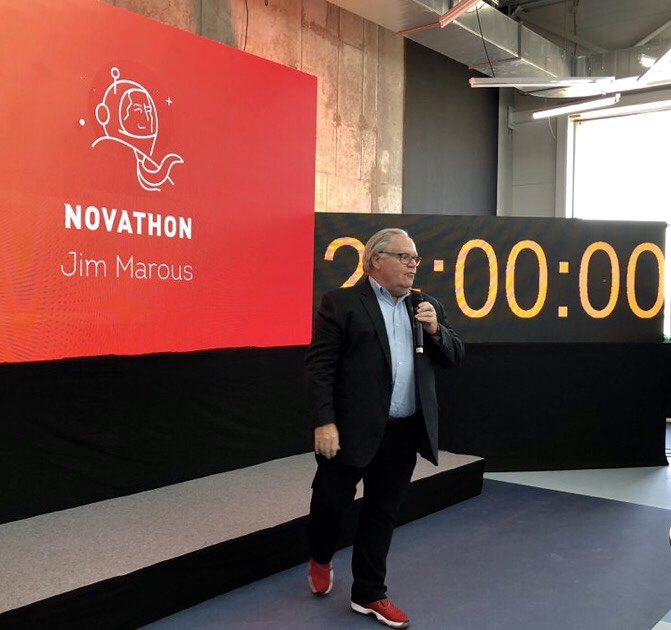 JimMarous's tweet photo. Great first 8 hours of a 24 hour weekend #hackathon in Bratislava. Thank you #novathonwithvub for the great opportunity to meet amazing minds of #innovation.

@matteorizzi @Mauricelisi @ferrarirobtweet @FinTechStage @provokemgmt 
#disruptyourselfworldtour2018 https://t.co/J0fr9E4s9D