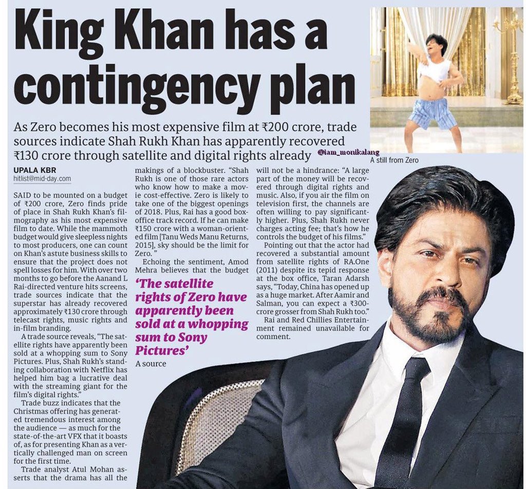 pikusinghsrk's tweet photo. #Update_Zero #Hot_News #Share_Fast. . . . 👍👍👍
Satellite Rights Of Anand L Rai's Dwarf Project #ZERO Sold For Historic - 130cr
Highest for any movie in 2018 so far😍
#AaRhaHaiBauaaSingh
#TrailerOn2ndNov
#InThisChristmas
#ZeroOn21stDec 😍
@RedChilliesEnt @iamsrk @SRKPuriCFC #SRK https://t.co/KZbsIxxg7G