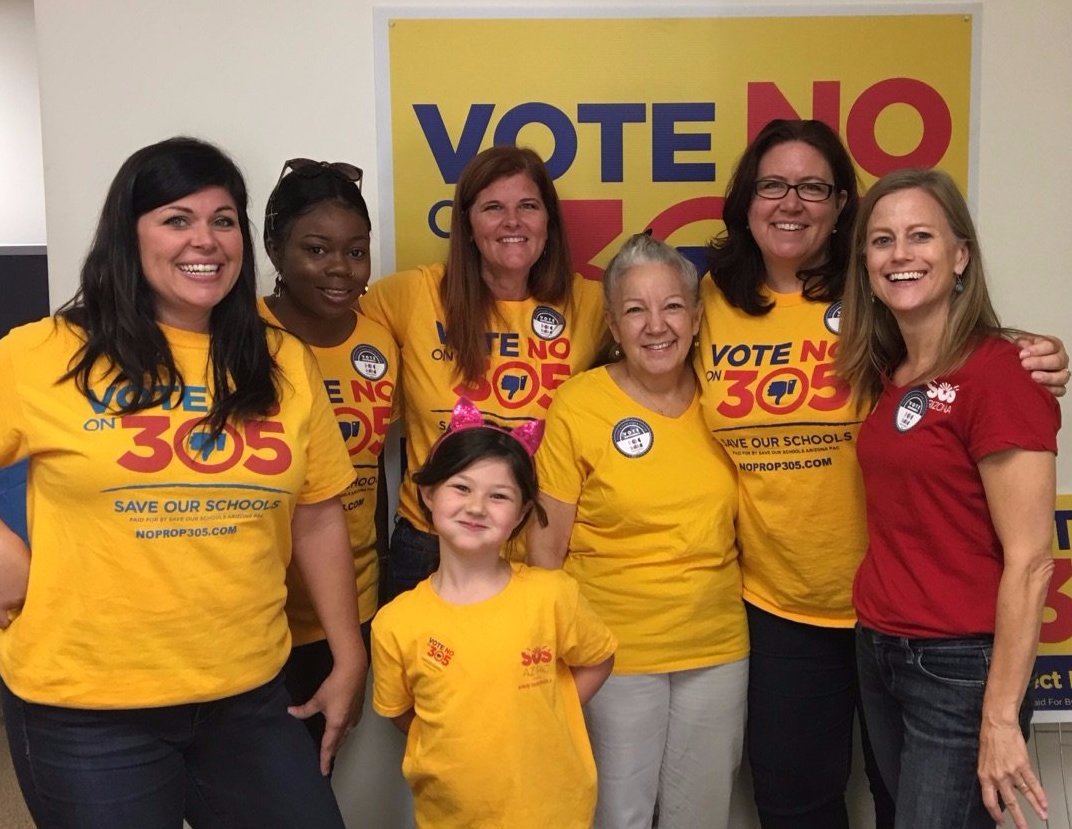 CEBV is with @arizona_sos for #ProtectPublicEd day! Remember, Empowerment 'Scholarship' is just a sneaky name for a private school voucher. Vote #NoProp305 to keep tax dollars in public schools.