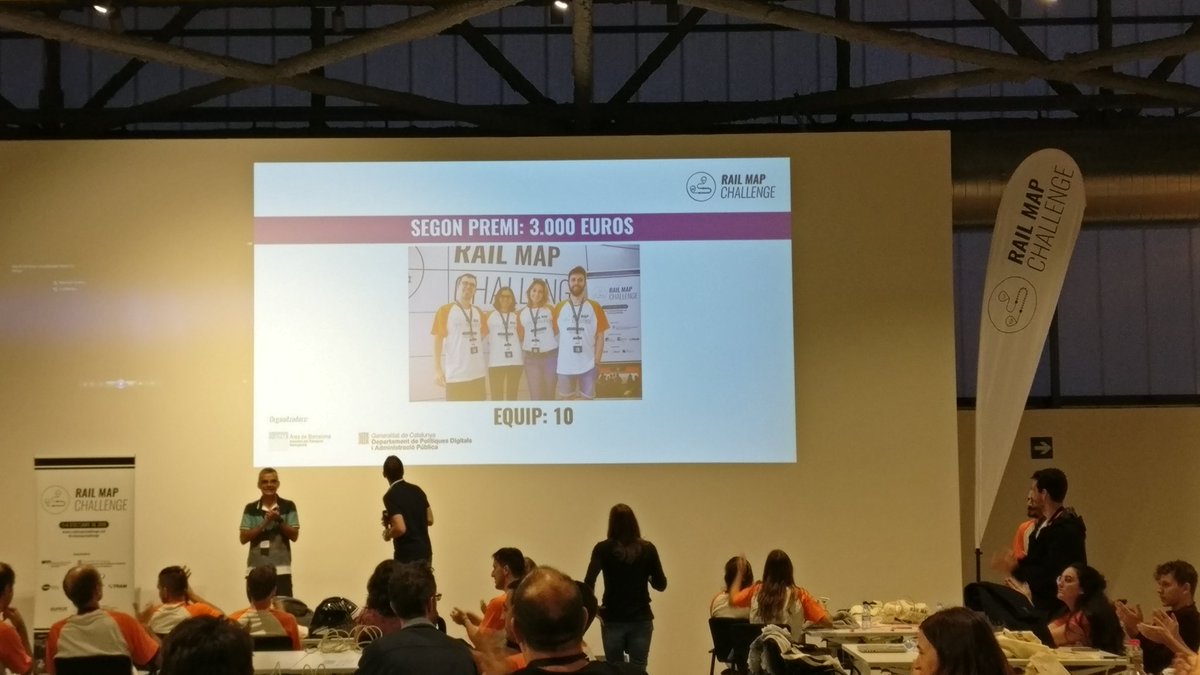 jbar3640's tweet photo. després de més 24h de molts feina, l'esforç ha valgut la pena i tots els equips han presentat les seves idees del #RailMapChallenge. felicitats als guanyadors i a tots els participants!! https://t.co/4wENS6Wwyx