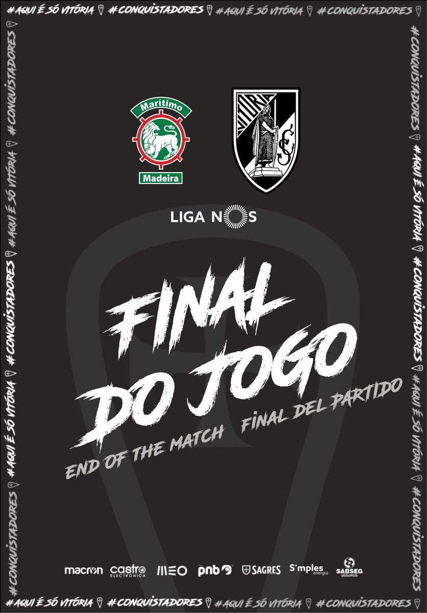 VitoriaSC1922's tweet photo. Conquistadores vencem na Madeira! 👏🏻⚔️💥
⚔️ CS Marítimo 1-3 Vitória SC ⚔️
#AquiÉSóVitória #Conquistadores #CSMxVSC #LigaNOS https://t.co/MEqsGoVMVq