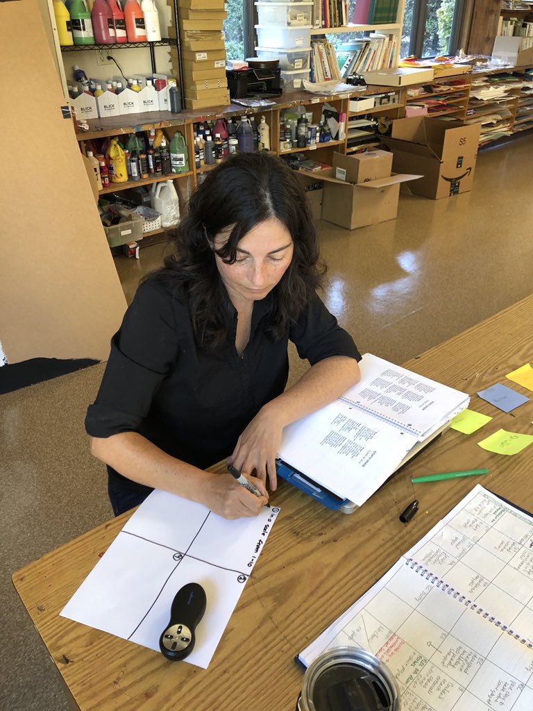 knowKMD's tweet photo. That’s my teacher @RaisbeckKim leading 8th grade entrepreneurs through early empathy work around designing school t-shirts #asdsrocks #dtk12chat https://t.co/QqdNjKg1nO