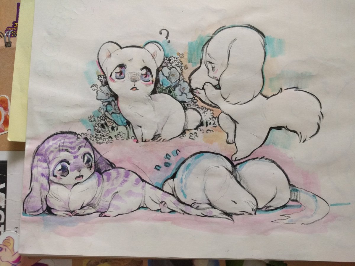 Tagged a bunch of small simple drawings for stickers 