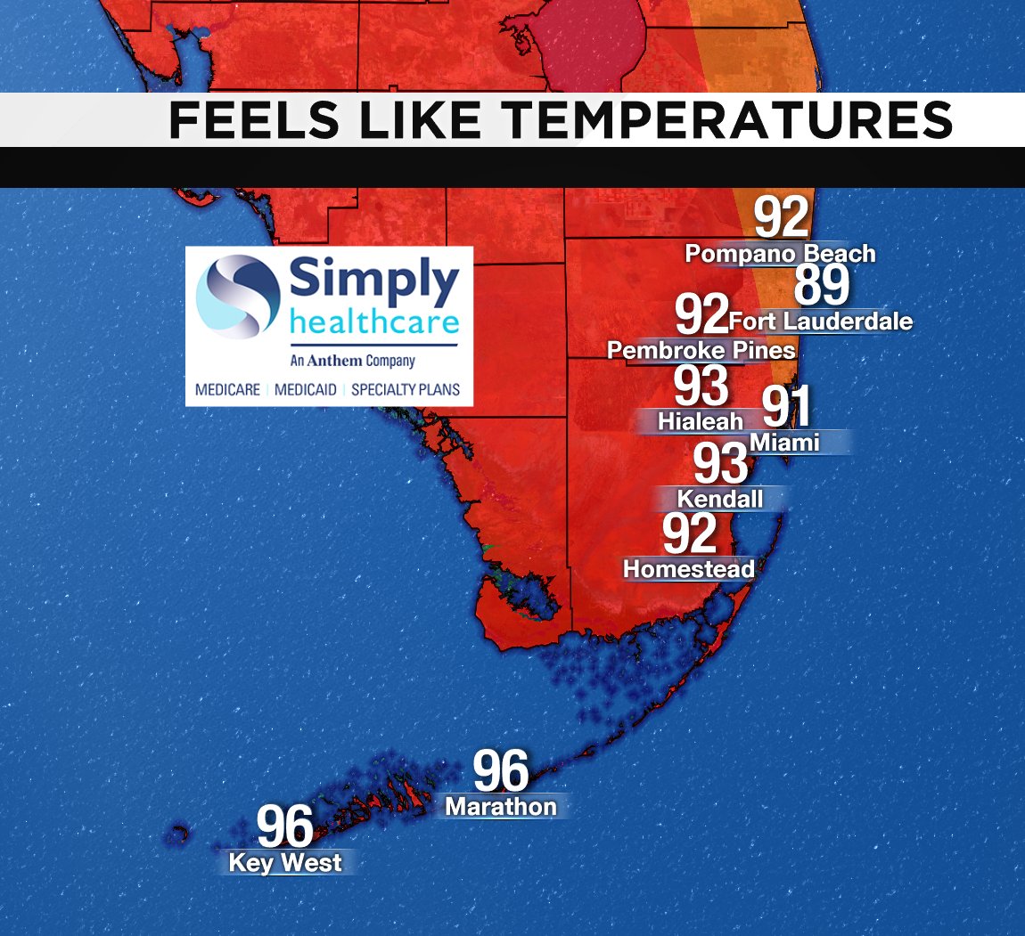 It's 3PM! Check out the heat index. #BROWARD #MIAMIDADE #FLKEYS Presented by Simply Healthcare https://t.co/2UNJ4eH9Wg