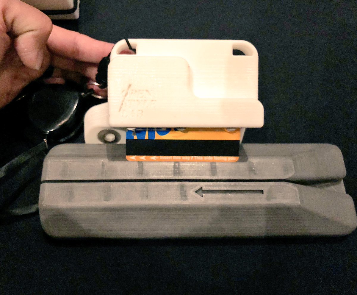 BonKu's tweet photo. A 3D-printed portable device designed for a person living with ALS to use subways. Created by @OpenStyleLab @grace_jun #Construct3Dconf https://t.co/qgYFy65alX
