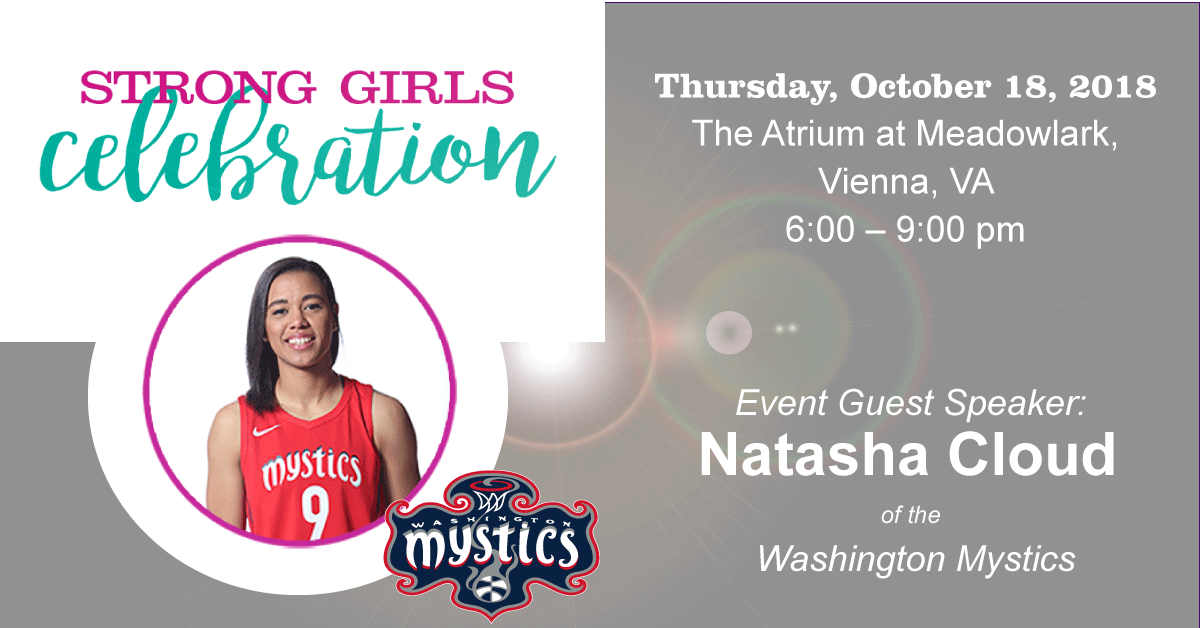 GOTRNOVA's tweet photo. We are thrilled to announce our featured guest speaker for the upcoming Strong Girls Celebration on Oct 18: Natasha Cloud of the Washington Mystics!  Don't Miss This ! Get your tickets today at https://t.co/8GyC3y6tvJ 
@T_Cloud4 @WashMystics #CelebrateStrongGirls #gotrnova https://t.co/5ktHtGmHT5