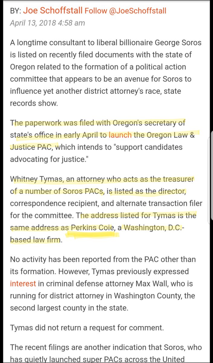 Whitney Tymas, an attorney who acted as treasurer (& was listed as the Director) for some Soros PACs, also shared a listed address with PERKINS COIE.