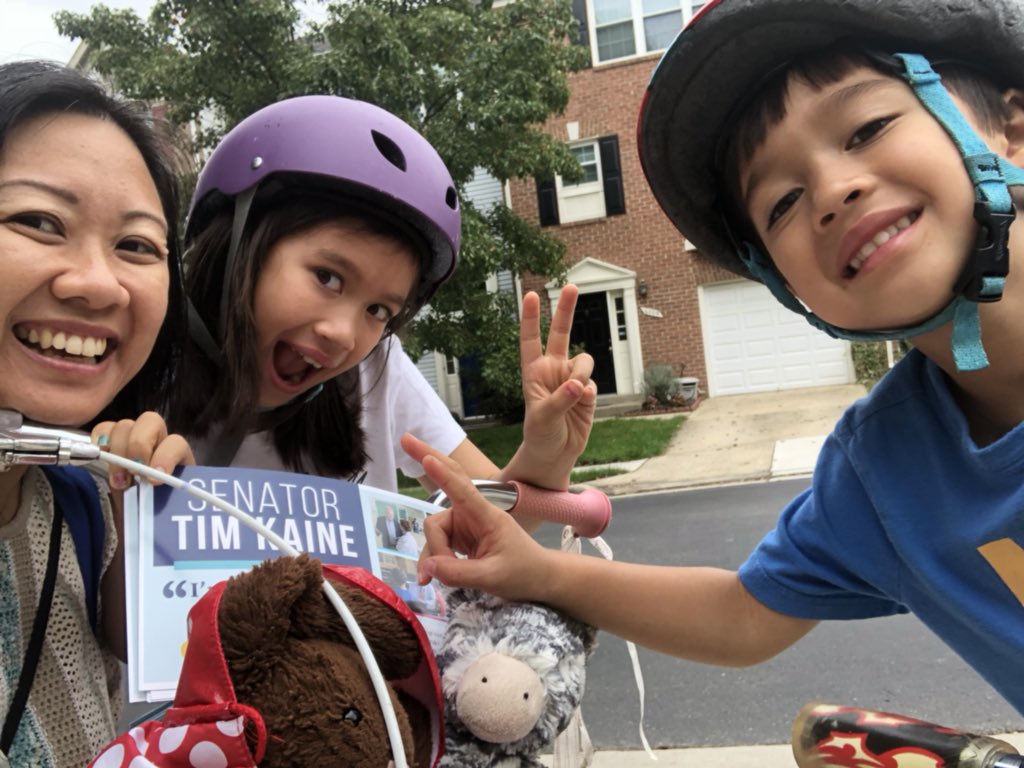 KathyKLTran's tweet photo. I will not let misogyny, nationalism, racism, hate &amp; anti-Semitism stop me. Instead, I’m more motivated to elect people who know our country thrives when we all thrive. That’s why we just finished canvassing for @timkaine @DonBeyerVA. #ExpectUs on 11/6. #LeaveItOnTheField https://t.co/L6pdtop5vu