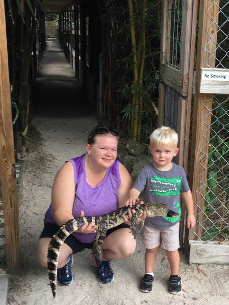PiersonVPK's tweet photo. “Fun, smiles, and crocodiles!” Fun morning feeding the tortoises at Smooth Waters Wildlife Park in DeLeon Springs this morning. #smoothwaters #visitlocal https://t.co/9VgnHjrVcB
