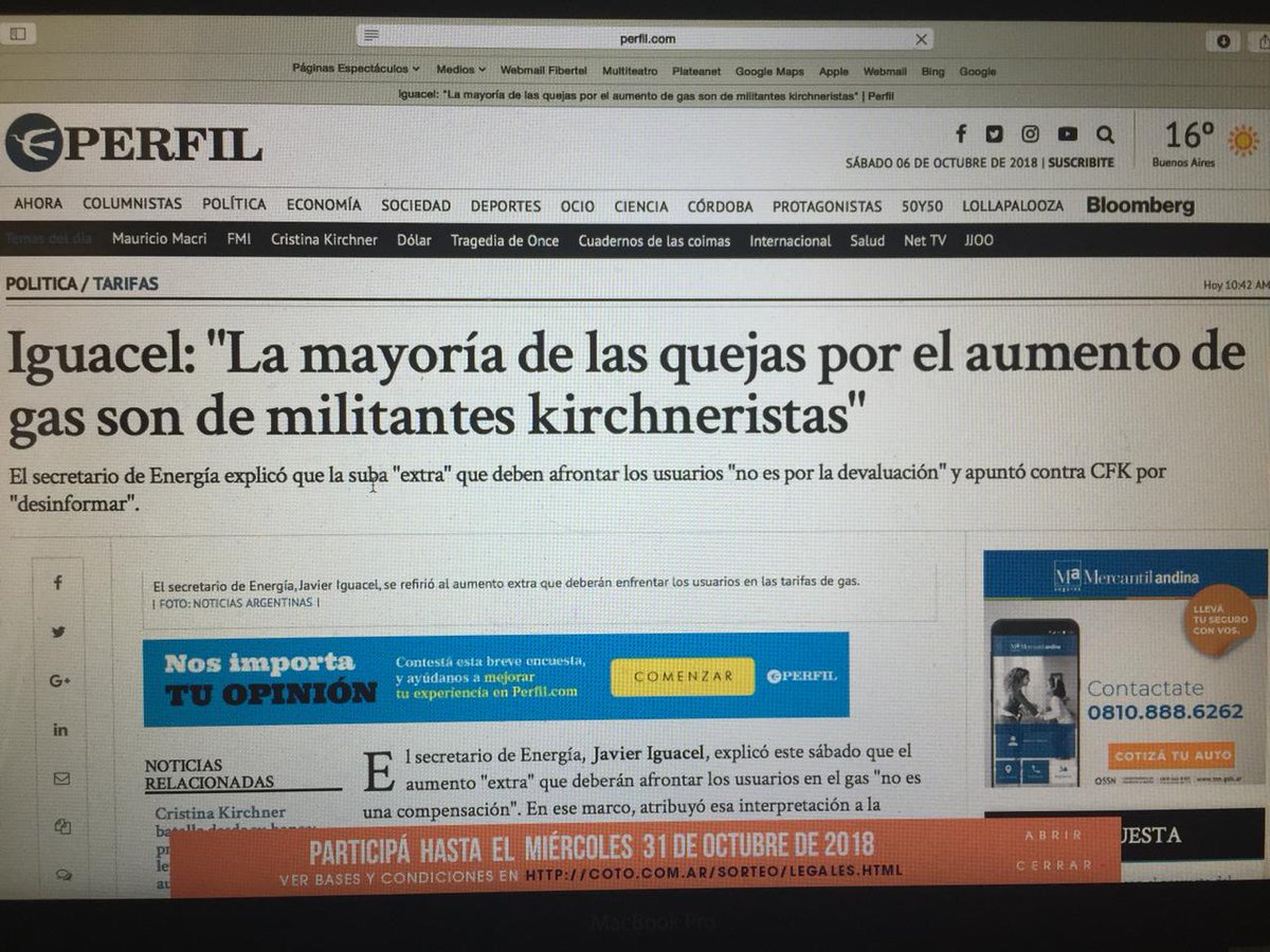 Hola <a href="/JavierJiguacel/">Javier Iguacel</a>. Soy diputado de unidad Ciudadana. Vivo solo en un derpa de 1amb en el barrio de Boedo. Cocino con el hornito eléctrico q me regaló mí mamá. Casi q no estoy en todo el día. Me vinieron $2500 de gas. ¿Mí queja vale o porque la quiero q Cristina es invalida?