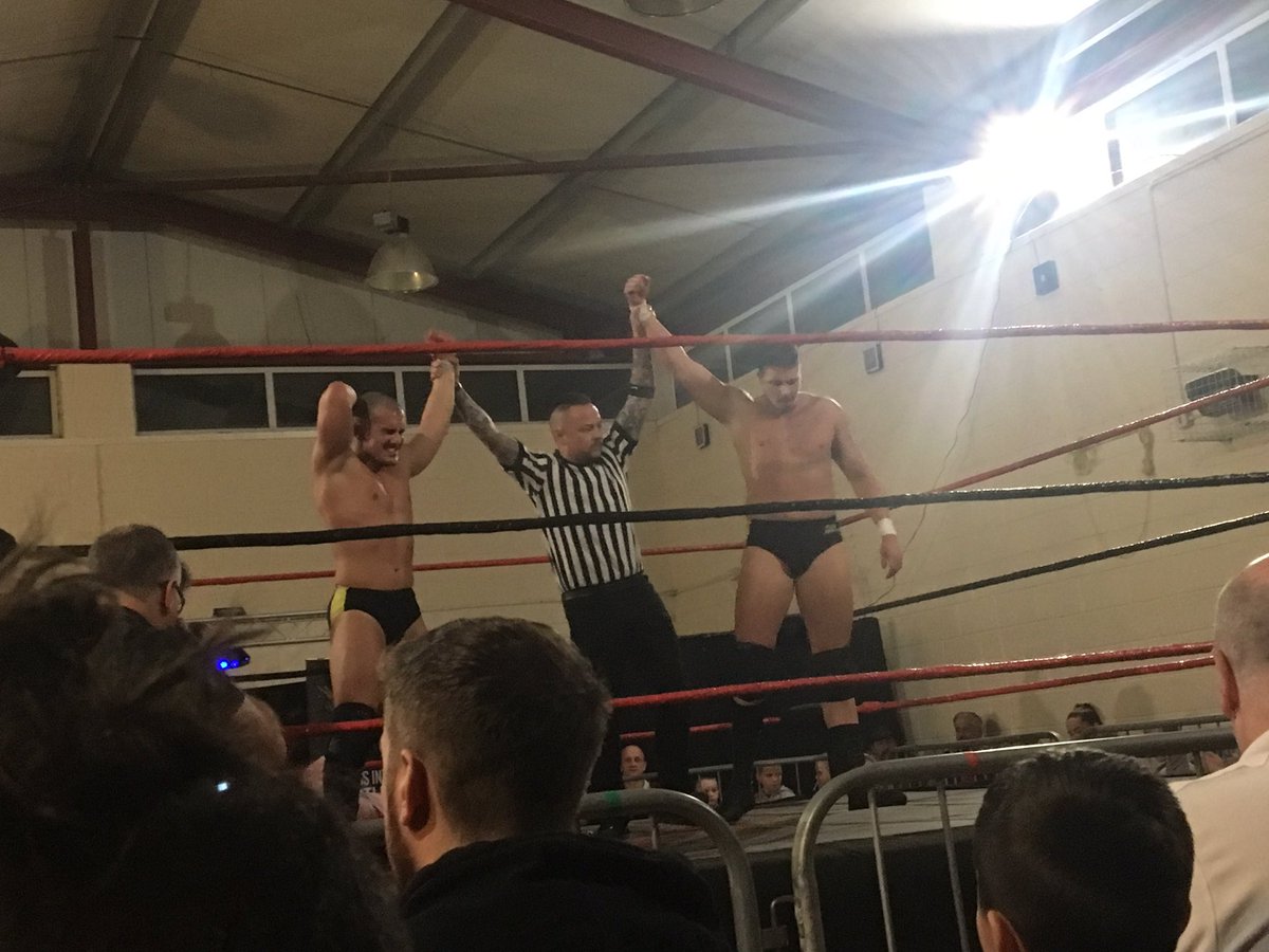 Wrestling_Draft's tweet photo. And your winners! Michael Chase & Theo Doros!
Hopefully these two can reclaim those tag team titles soon! #RecklessRumble https://t.co/s5aP3yuBnp