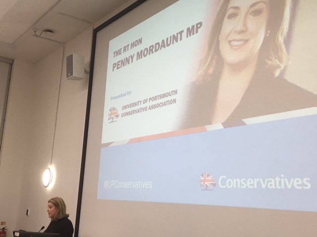 BlueSkyConvo's tweet photo. Inspiring speech and big thanks to @PennyMordaunt (bottom left!) at @portsmouthuni with @PompeyToryParty @UPConservatives https://t.co/Jh74xDpGpy