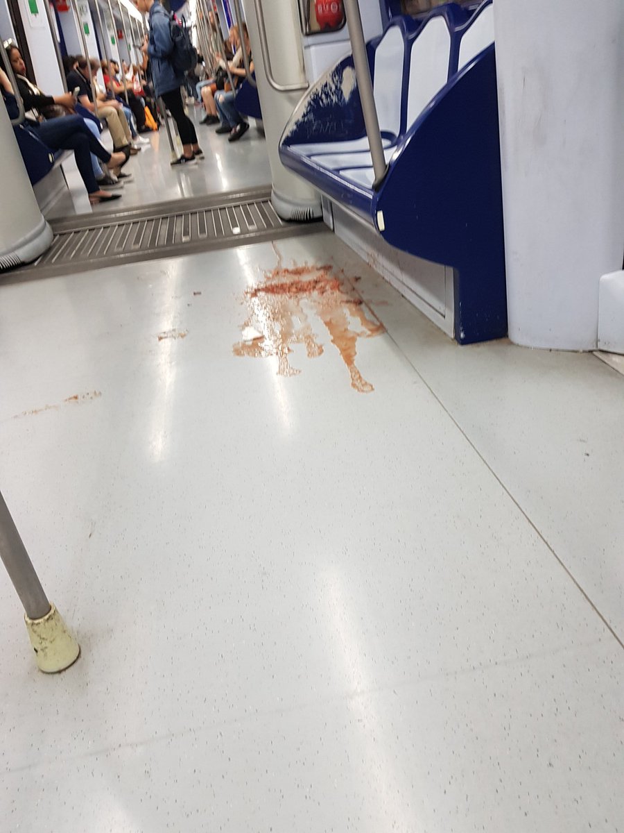 whoami1337's tweet photo. @metro_madrid ya q a vuestra app esa q tanto anunciáis pasáis de sus avisos de limpieza, rico rico 🤮 S-9045 https://t.co/EJaNQWBwqk