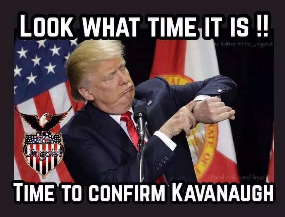LadyRedWave's tweet photo. What TIME is it??
#ConfirmKavanaughNOW
#MAGA2018
#KAG2020
#GodBlessOurAmerica
#GodBlessKavanaugh
#GodBlessOurPOTUS
#VoteKavanaugh https://t.co/g1irpArrIR