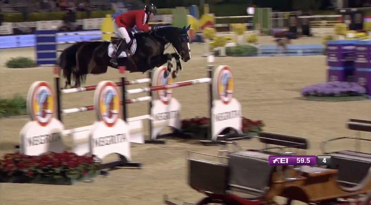 FEI_Global's tweet photo. USA! USA! 🇺🇸

Andy Kocher and Kahlua doing it for @USequestrian! The pressure is on as Andy ends on 10 pens and Team USA move down to 3 riders as @J_Springsteen has sadly withdrawn. 

Can they do it!? THE CHALLENGE IS ON! 

@LonginesEq #FEINationsCup #SupportYourNation https://t.co/bLUQ24hxAL