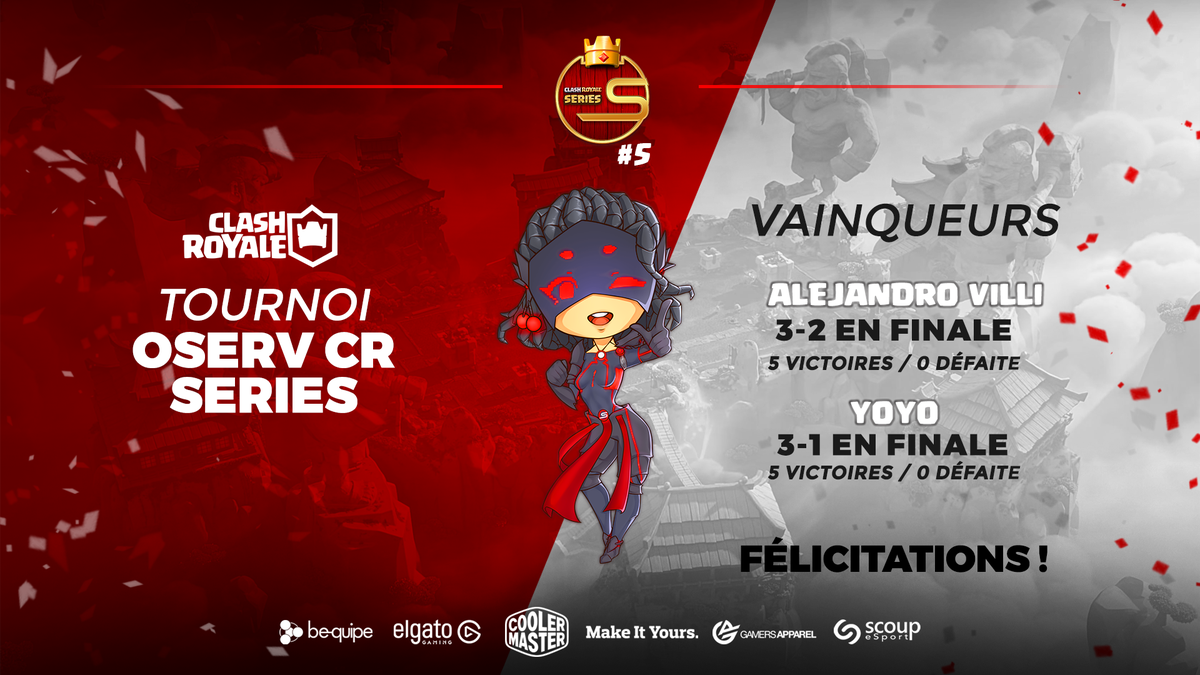 OservEsport's tweet photo. #CRSeries #Classement 🏆✨

C'est fini pour le 1er tournoi qualificatif de cette 5ème édition des #CRSeries @ClashRoyale. Gros gg aux joueurs et surtout aux 2 joueurs qualifiés ! 💪 

🎖@Villicr for @asusroges
🎖@yoyo_CR for @SeaM_eSports 

🎧 Discord : https://t.co/uWH7D4nbEB https://t.co/zRc9MsPprY