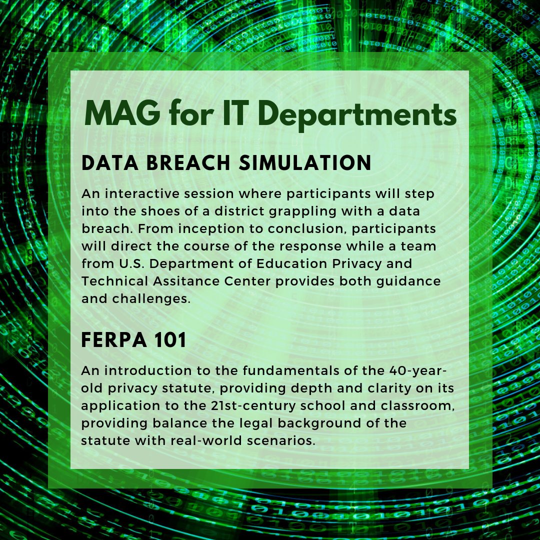 MDAssessmentGrp's tweet photo. 38 days until MAG Fall Conference! In case you were wondering, our Got Data? Now What? includes sessions for your district's Technology Department. Check out our offerings presented by U.S. Dept. of Ed: https://t.co/v7Y9ZYZlFf