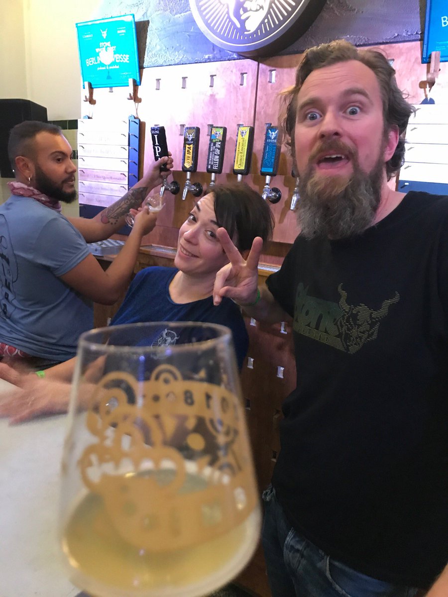 When the good people <a href="/StoneBrewing/">Stone Brewing</a> give away their awesome fellow-sip IPA. Pleasure to meet you all today. 👍🍺🙌