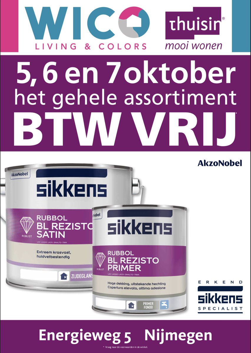 wicothuisin's tweet photo. Morgen alweer de laatste dag van een geweldig weekend. 
Kom langs en profiteer nog 1 dag van onze BTW-Vrije weekend op het gehele assortiment. 
Geopend van 12.00 uur t/m 17.00 uur. https://t.co/JJuc5PB7Ji