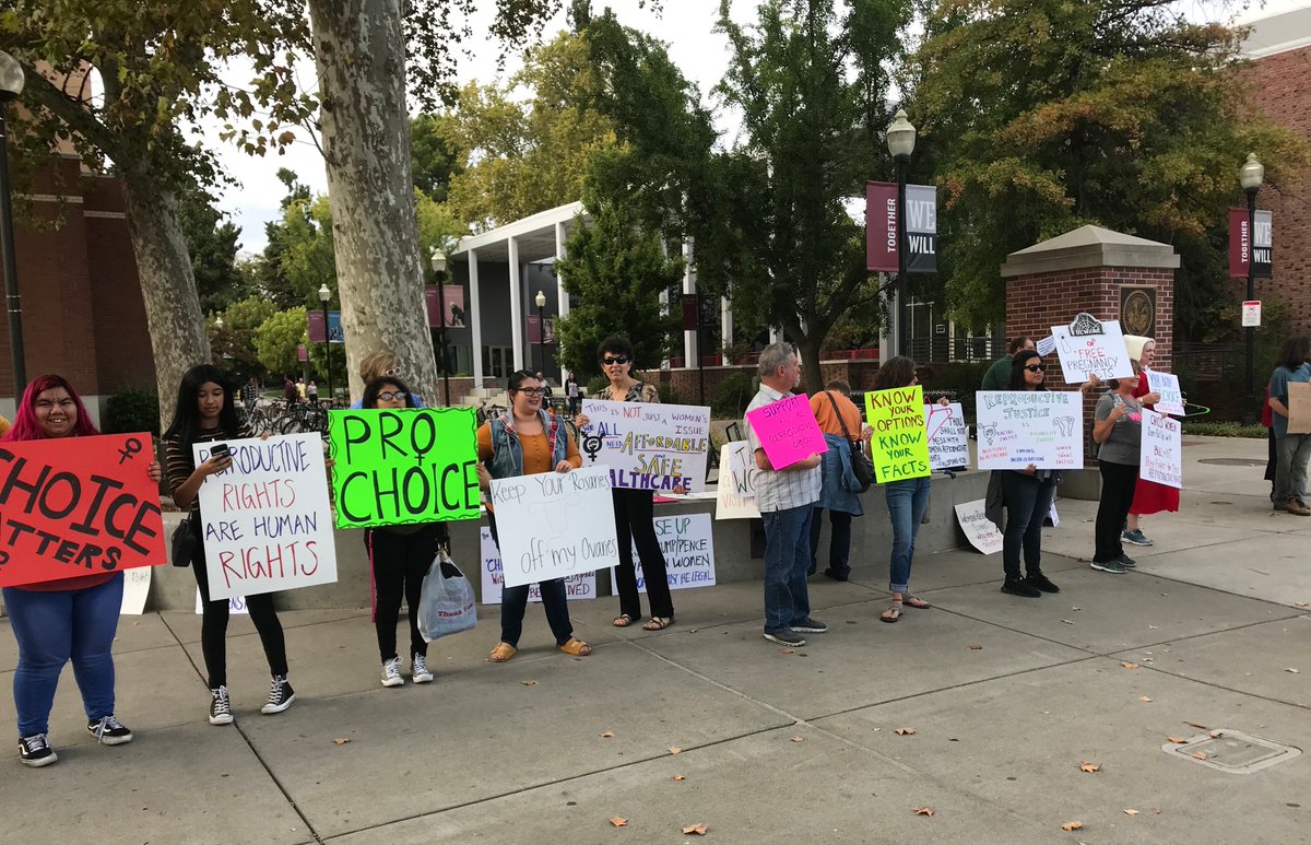 BesameChispa's tweet photo. Thanks to everyone who joined Friday's WORD protest of the fake "crisis" pregnancy clinic fundraiser at CSUC Chico CA.  #ProChoice #BelieveWomen @ChicoSolNews @ChicoER @ChicoNR @ActionNewsNow @MobilizeChico https://t.co/zowaH511po
