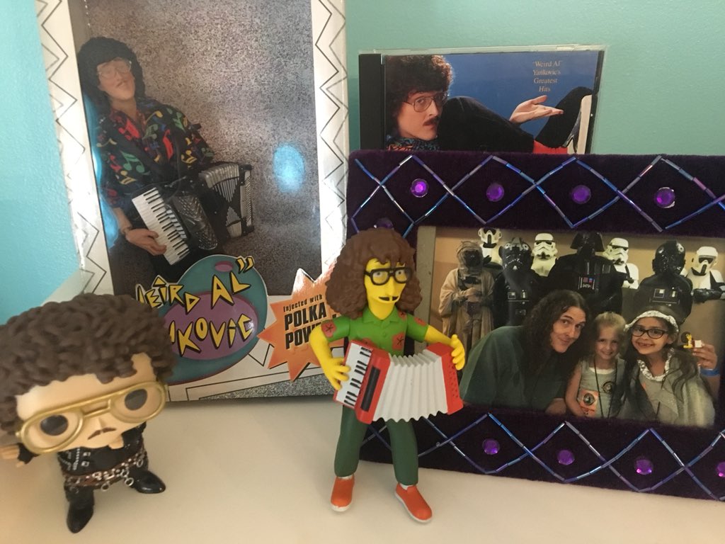 DellaandLila's tweet photo. When you’re 10 &amp; have an @alyankovic shrine in your bedroom 💁🏻‍♀️🤩👍 And, you’re an award-winning published author...who donates all your proceeds to charity @Lin_Manuel #WeirdAl #Polka #DellaandLila #MonMermaids #childrensbooks #kidlit #communityservice #teachkindess https://t.co/q36Cu8TYhg