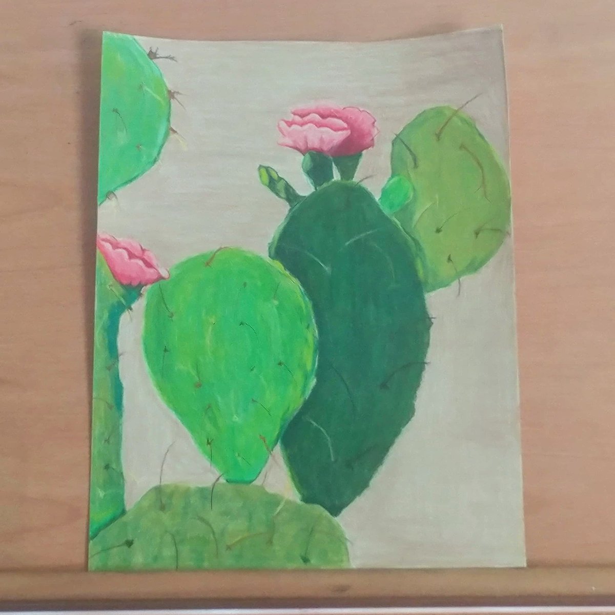 UnchainedCreate's tweet photo. Finished a lovely #pricklypearcactus recently! I'm obsessed with #cactus and succulents #art #artwork #fineart #coloredpencils #prismacolor #prismacolorpencils #cacti #pricklypear #flower #plant #nature #drawing #sketching #unchainedcreativity #greenery #green #artist #fineartist https://t.co/Ct7mRAScu2