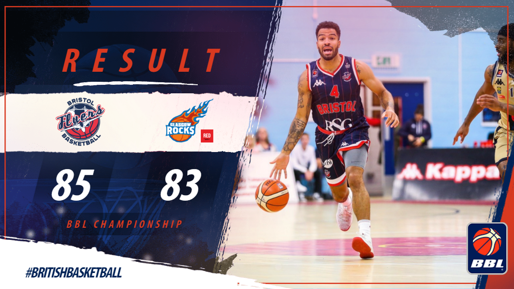 It's three wins in a row for <a href="/BristolFlyers/">Bristol Flyers</a> as Lewis Champion (<a href="/ljc08/">Lewis Champion</a>) guides them past <a href="/rocksglasgow/">Rocks Glasgow</a> at home. 

#BritishBasketball